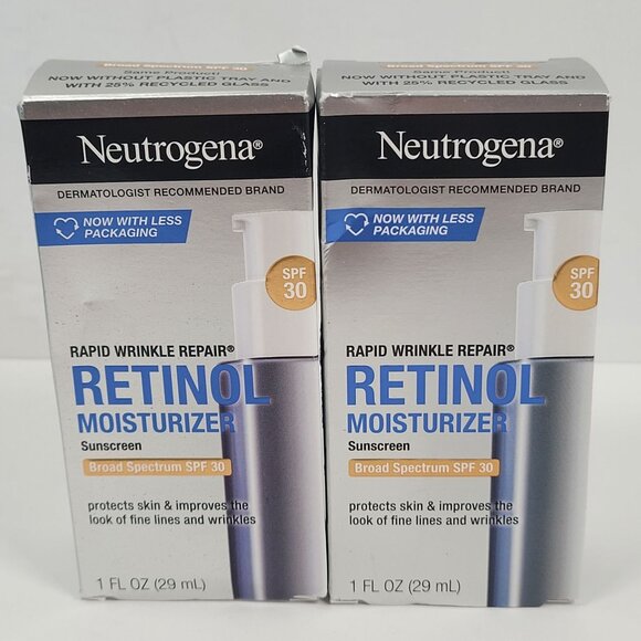Neutrogena Retinol Moisturizer SPF 30 Sunscreen 1 Fl Oz Set of 2 NIB - Picture 1 of 5